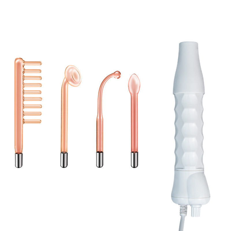 Portable High-Frequency Electrotherapy Device, 4-Piece Set, Red Light Beauty Instrument for Home Skin Care and Multi-Functional Skincare