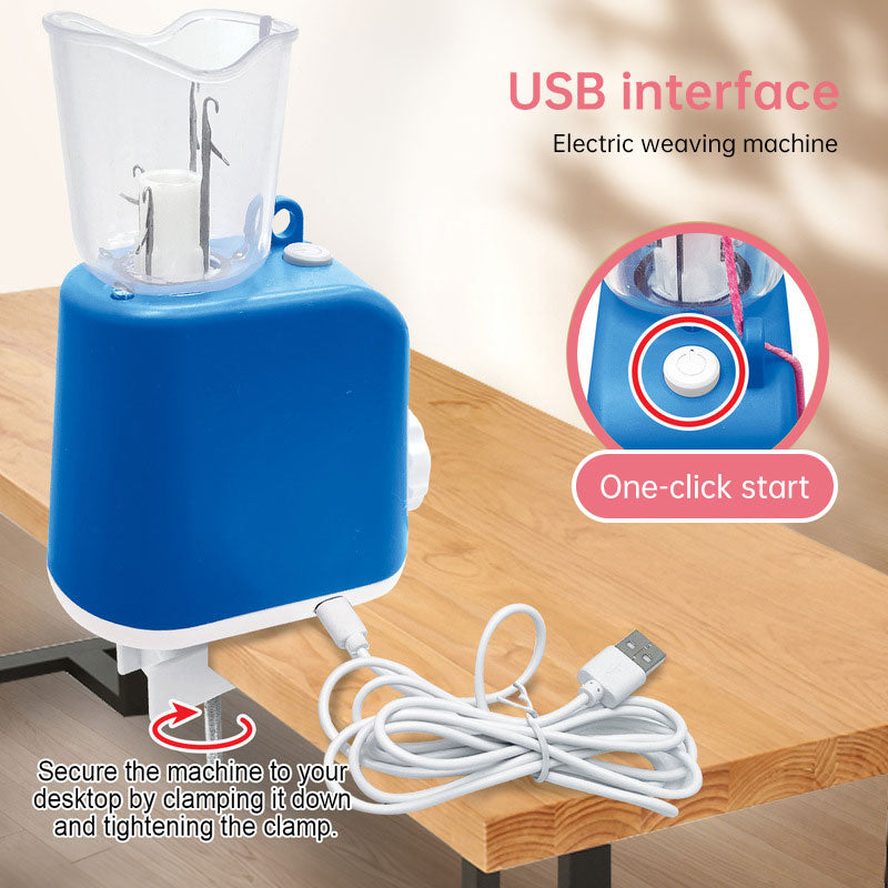 Electric Auto Knitting Machine | USB Portable DIY Crochet & Knitting Helper Tool for Braiding, Yarn Craft Accessories